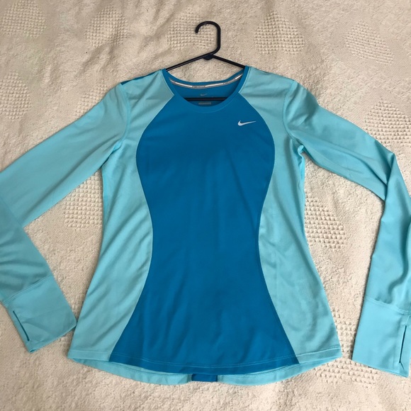Nike Long Sleeve Colorblock Dri-Fit Running Top S - Picture 1 of 4